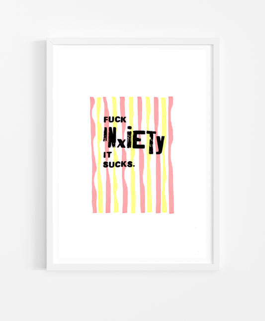 The wording was originated using some letterpress blocks – this doodle was created using a laser printer and some marker pens. It's on A4 white 160gsm paper and is a one off piece.