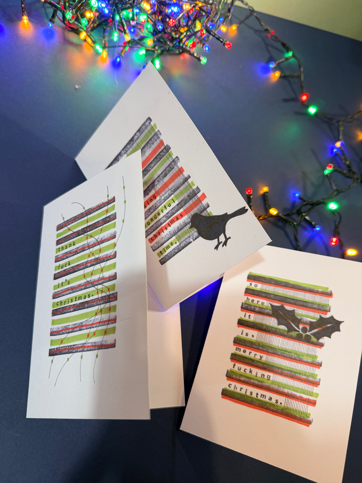Sweary Christmas Cards, pack of 3 (a)