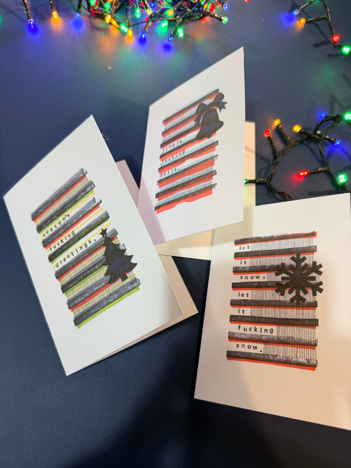 Sweary Christmas Cards, pack of 3 (b)