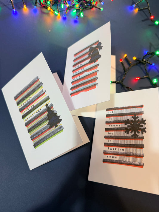 Sweary Christmas Cards, pack of 3 (b)