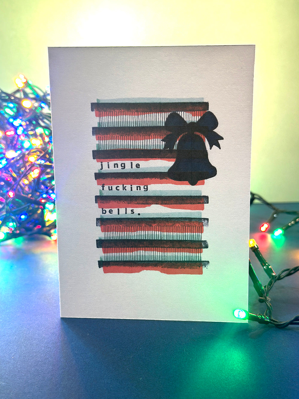 Sweary A6 Christmas card with Jingle Fucking Bells