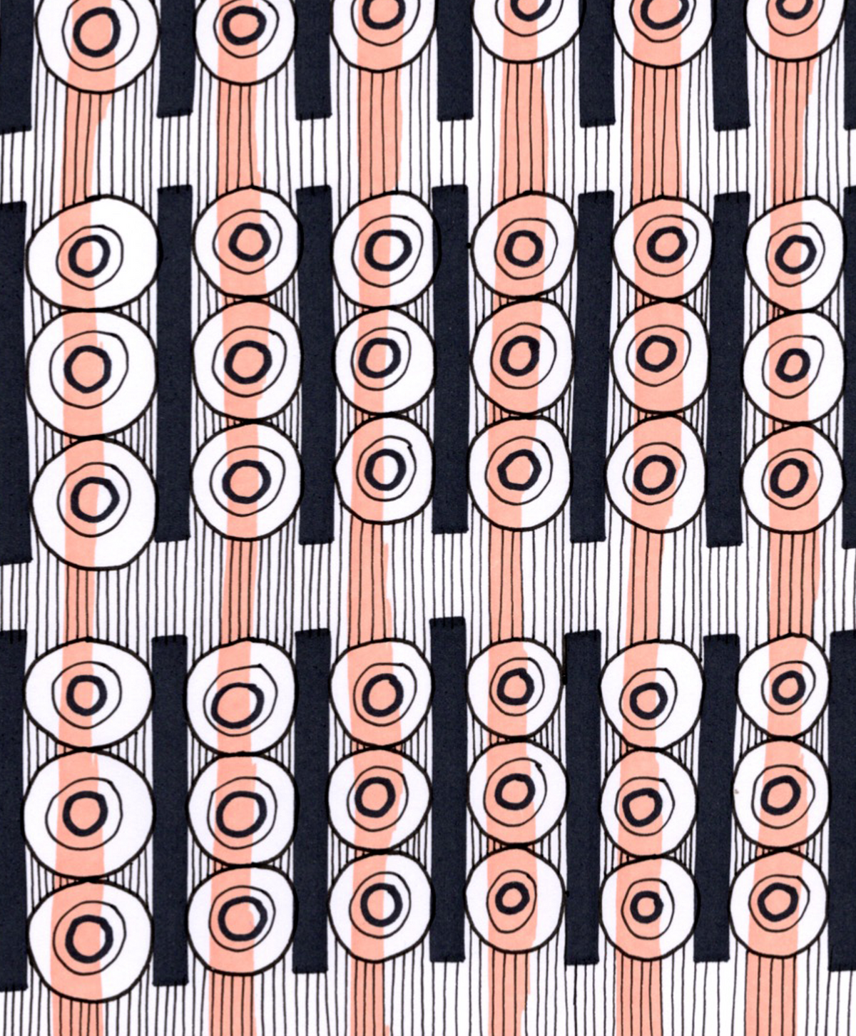 Slot Machine was drawn using a Chisel Marker Pen, a Sharpie, a 0.4 Rotring Pen, a 0.1 Unipin and a 30 year old Orange Pantone Marker. It's on A4 white 160gsm paper.