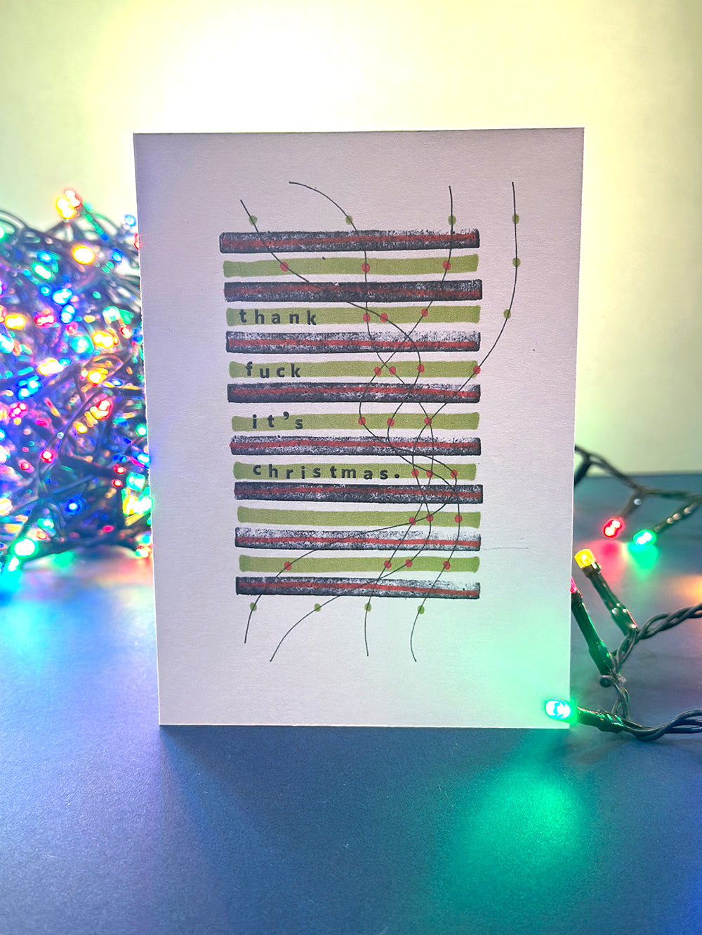 Sweary Christmas card with Thank Fuck It's Christmas